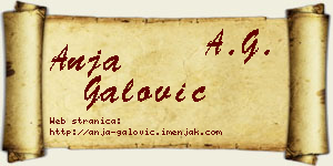 Anja Galović vizit kartica